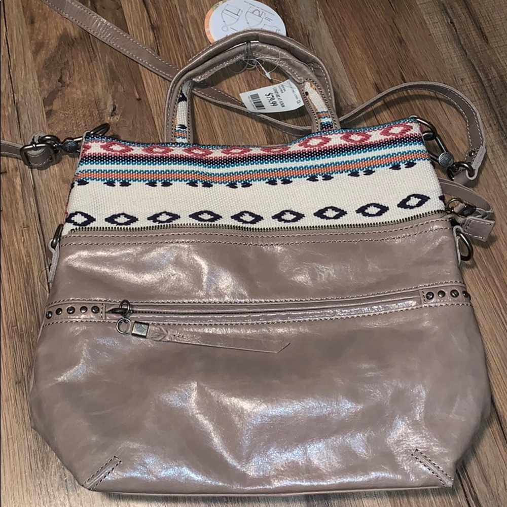 Tan tribal print purse
